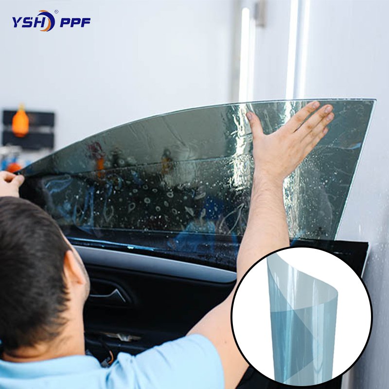 Nano ceramic Repeated Use Black Auto glass Covering Wrap Vinyl Sticker windshield anti uv window car films roll