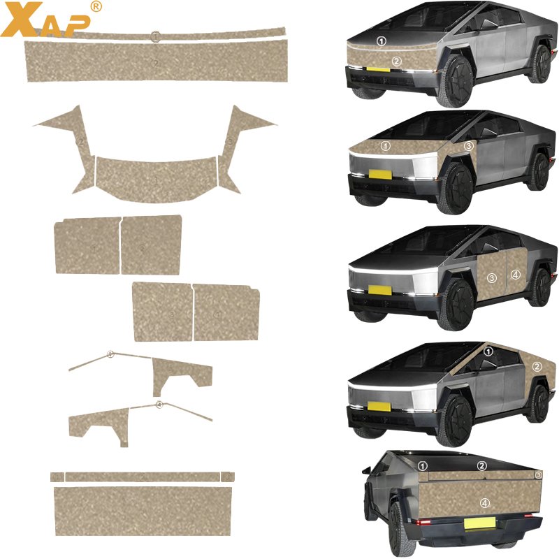 forTesla Cybertruck TPU color film customized superbright metal champagne gold colorfullaser white/black pearlescent white/black