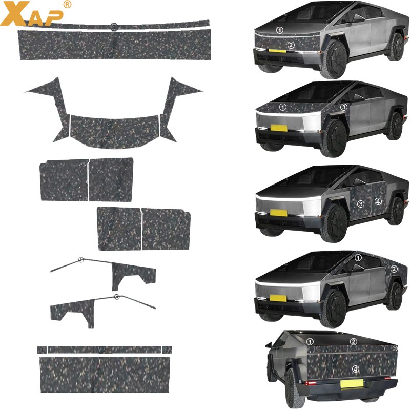 forTesla Cybertruck TPU color film customized superbright metal champagne gold colorfullaser white/black pearlescent white/black