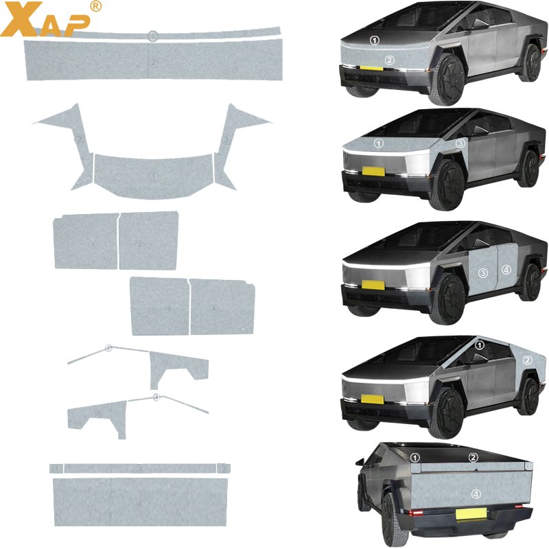 forTesla Cybertruck TPU color film customized superbright metal champagne gold colorfullaser white/black pearlescent white/black