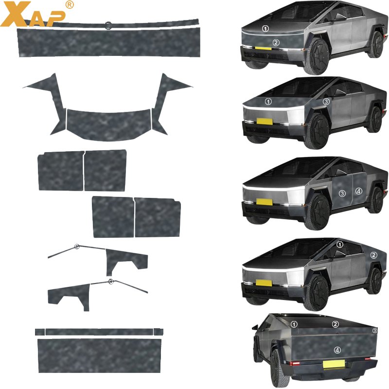 forTesla Cybertruck TPU color film customized superbright metal champagne gold colorfullaser white/black pearlescent white/black