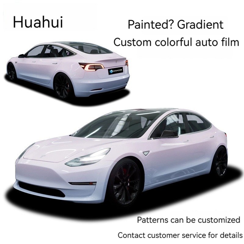Car change film up and down gradient series pink yellow purple green personality modified car painted car film sticker