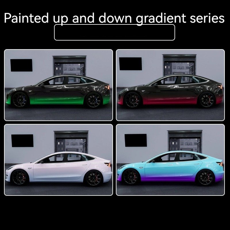 Car change film up and down gradient series pink yellow purple green personality modified car painted car film sticker
