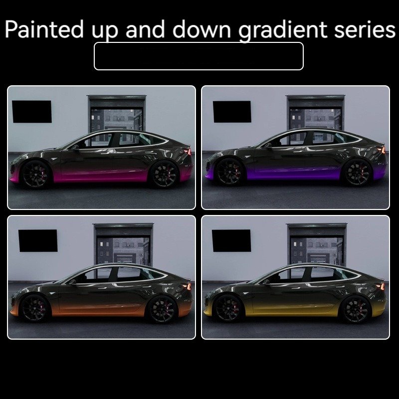 Car change film up and down gradient series pink yellow purple green personality modified car painted car film sticker