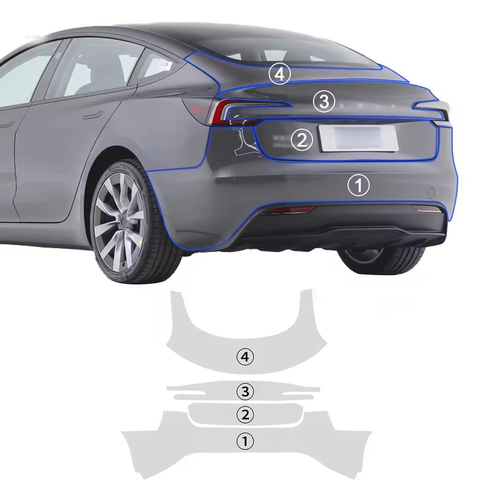 Suitable for Tesla Model 3 Highland 2024-Up Pre-cut anti-scratch self-repairing transparent protective TPU PPF film for all part
