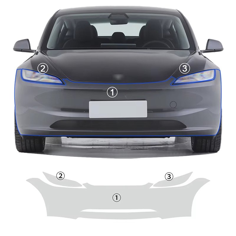 Suitable for Tesla Model 3 Highland 2024-Up Pre-cut anti-scratch self-repairing transparent protective TPU PPF film for all part