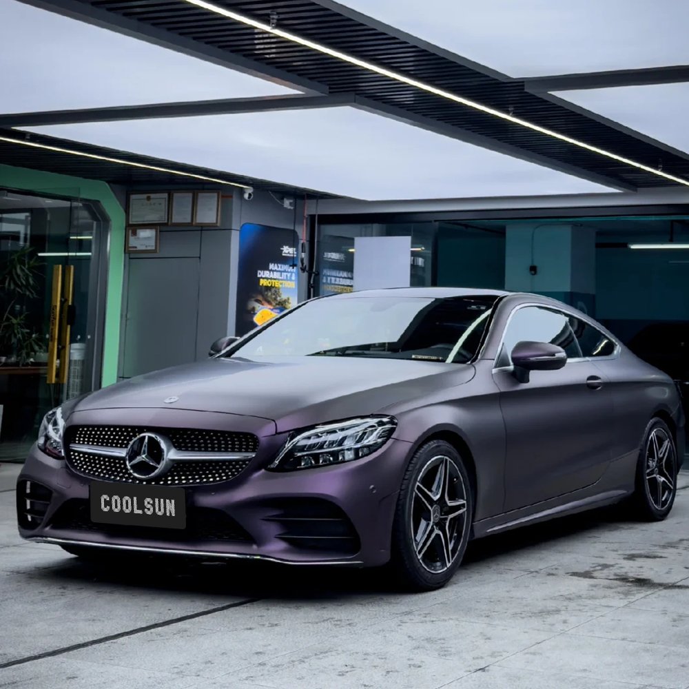 COOL SUN Gloss PET Liner Matte Magic Black Purple Vinyl Car Film For Vehicle Truck Body Wrapping