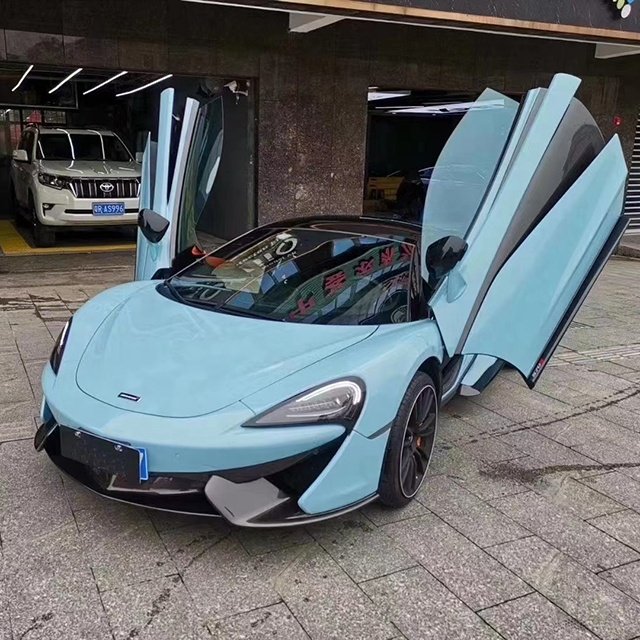 PET Ultra Glossy Premium Color Change Self Adhesive Vehicle Wrapping Film Light Blue Car Wrap