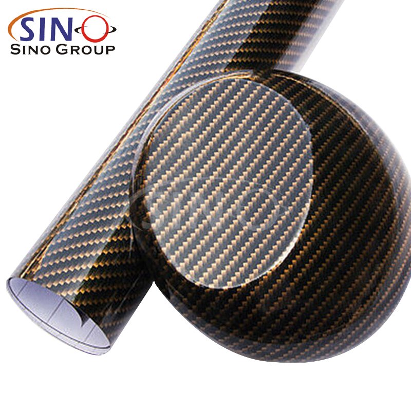 Amazing Quality Air Bubble Removable 2D 3D 4D 5D 6D 7D White-Silver Gold-Black Small Textured Carbon Fiber Sticker For CROWN