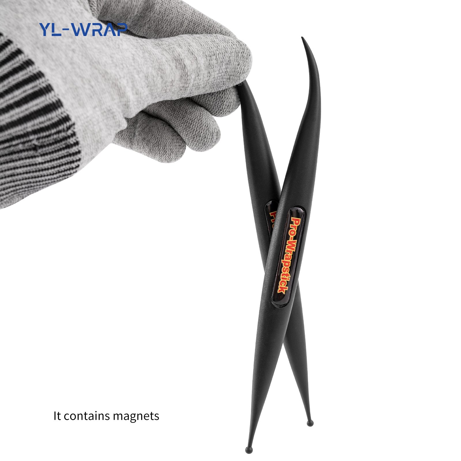 Black Micro Stick Squeegee Car Wrap Kit Corner Squeegee Curves Slot Vinyl Wrap Tools for Car Wrapping