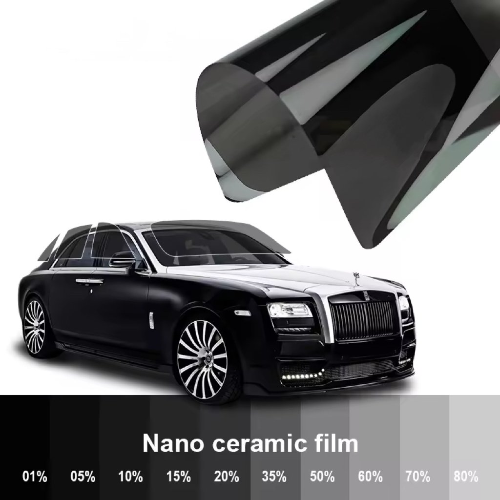 Korean Quality Nano Ceramic Car Window Tint Film Roll UV Protection Black Tinted Film For Car Darkness Uv Car Film