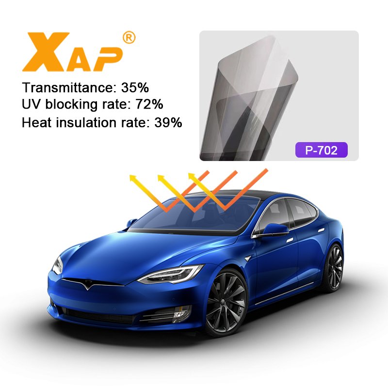 XAP High Quality 1.52*30M 60 Inch*100 Feet VLT35% Nano Solar 2 Layers NC-702 Car Film 2 Mil Carbon Window Film Car Window Film