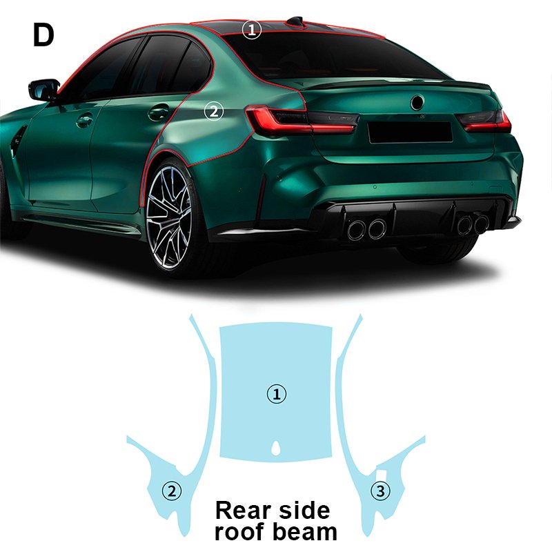 For BMW M3 G80 SedanM each part of the film TPU PPF pre-cut car anti-scratch self-healing transparent paint protective film