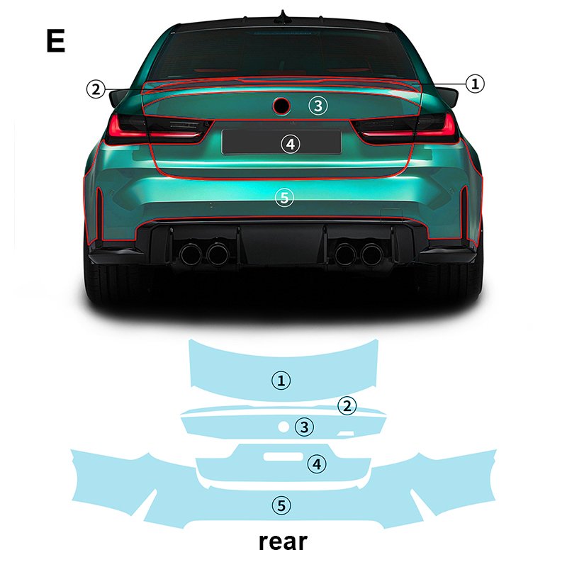 For BMW M3 G80 SedanM each part of the film TPU PPF pre-cut car anti-scratch self-healing transparent paint protective film