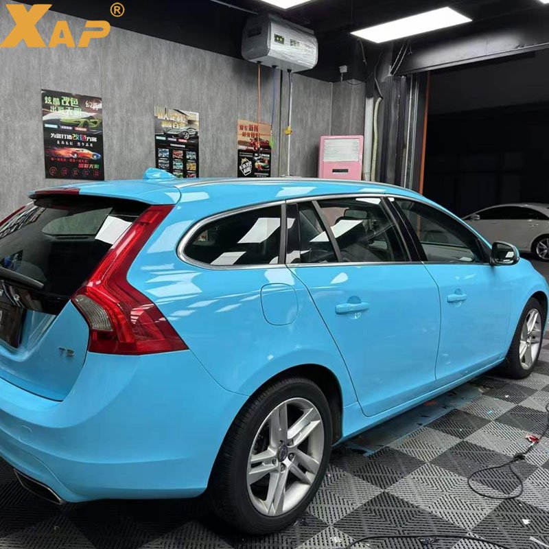 PET Crystal Sky Blue1.52x18m 5x59ft Vinyl Wrap Supplies Crystal Sky Blue Wrapping Car Exterior Films Vinyl Car Wrap