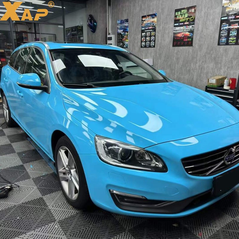 PET Crystal Sky Blue1.52x18m 5x59ft Vinyl Wrap Supplies Crystal Sky Blue Wrapping Car Exterior Films Vinyl Car Wrap