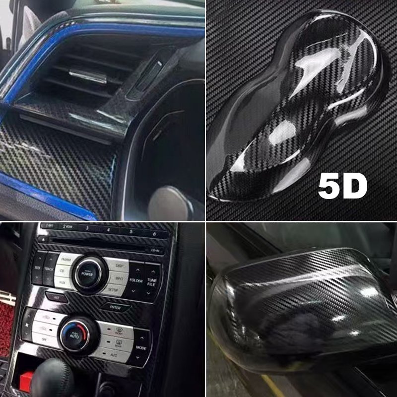 1.52m*1m Car PVC black 3D 4D 5D 6D carbon fiber color changing film waterproof and scratch-resistant full body film