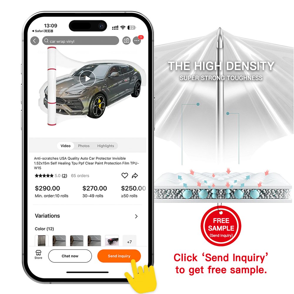 Super High Glossy TPU body Fence Film 6.5mil 7.5mil 8.5mil PPF Germany Bayer TPU Car Body Clear Paint Protection Film