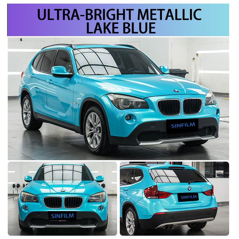6.5mil 7.5mil PET Super Air Release and Stretchable Changing Car Body Paint Color Super Bright Metallic Removable Car Film