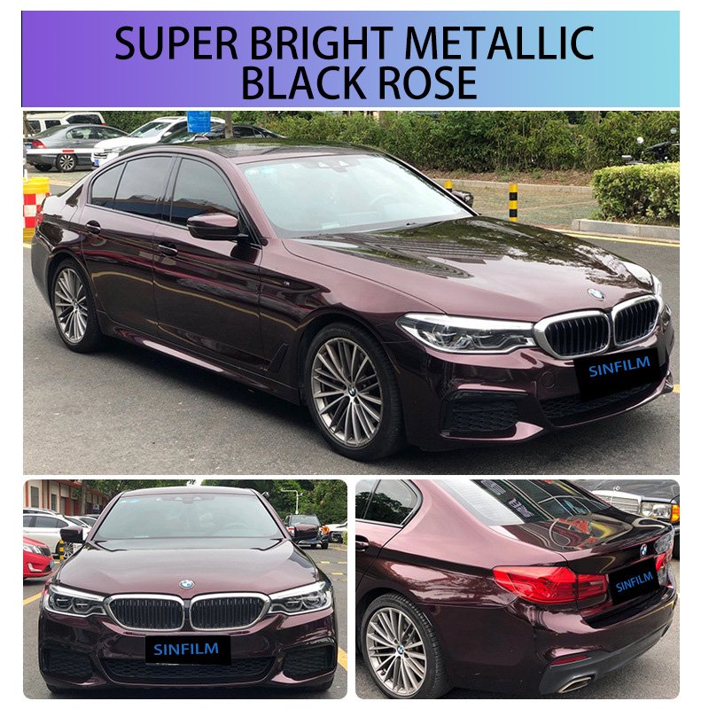 6.5mil 7.5mil PET Super Air Release and Stretchable Changing Car Body Paint Color Super Bright Metallic Removable Car Film