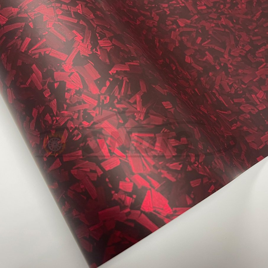 High quality Matte Red Blue Black PET Forged Carbon Fiber Vinyl Wrap Film Car Styling Stickers Decal Car Wrapping Foil Film
