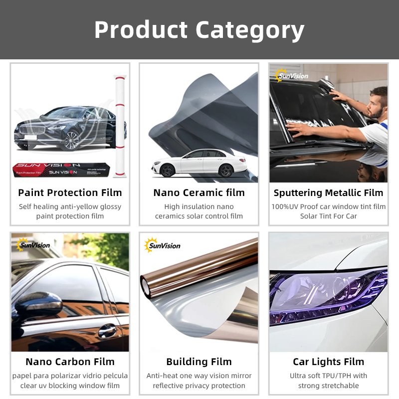 car tinted window film solar 2ply dark black tint solrex premium nano ceramic 5%VLT IRR100% car tint