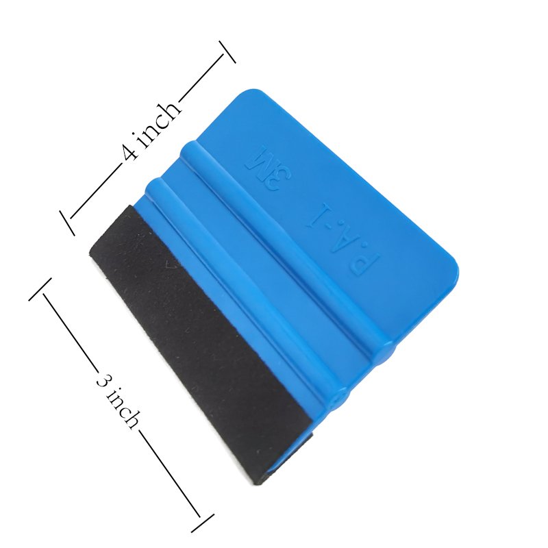 Factory Cheap Price 7.3*10CM Car Screen Blue Vinyl Squeegee in Transfer Film Printing Flexible Plastic Felt Squeegee