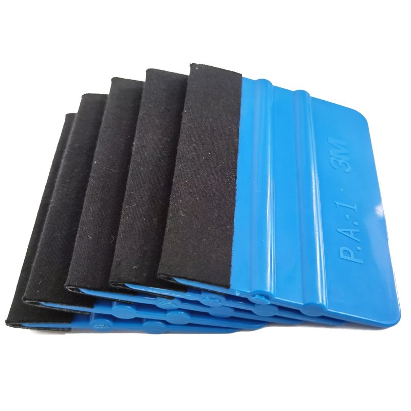 Factory Cheap Price 7.3*10CM Car Screen Blue Vinyl Squeegee in Transfer Film Printing Flexible Plastic Felt Squeegee