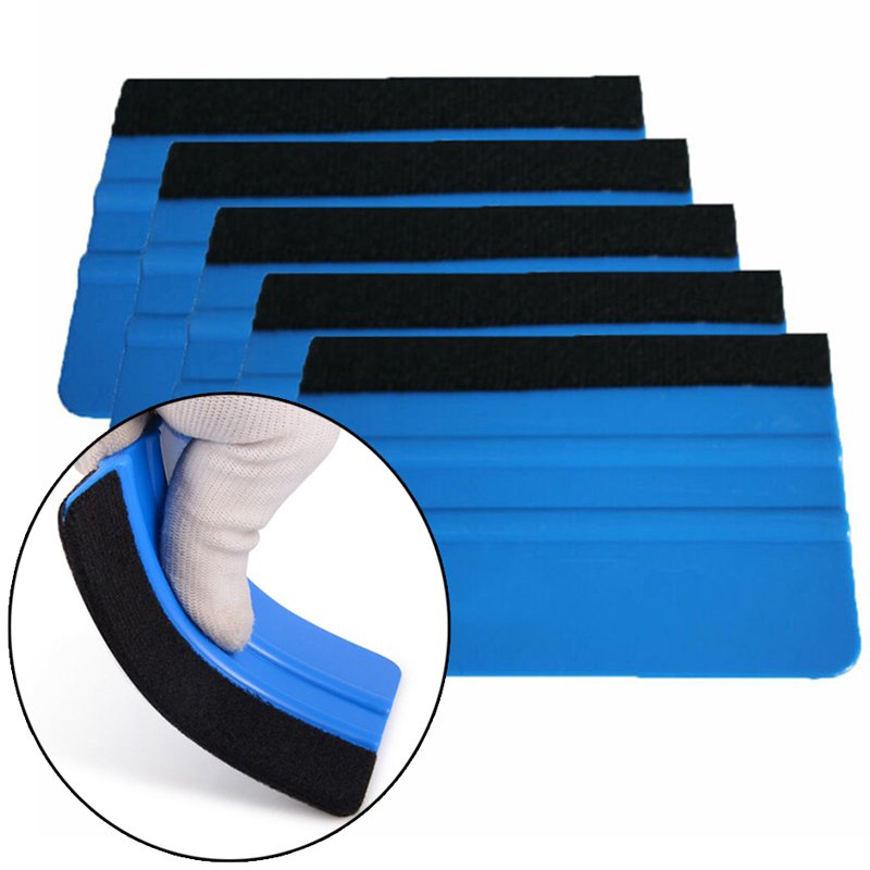 Factory Cheap Price 7.3*10CM Car Screen Blue Vinyl Squeegee in Transfer Film Printing Flexible Plastic Felt Squeegee