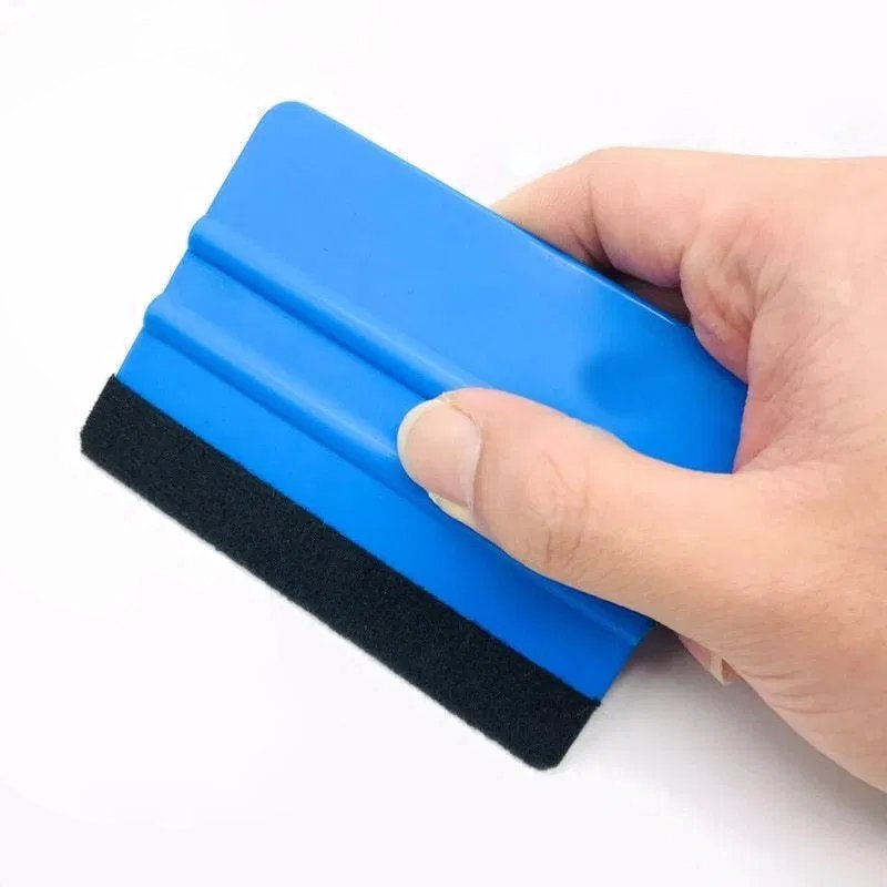Factory Cheap Price 7.3*10CM Car Screen Blue Vinyl Squeegee in Transfer Film Printing Flexible Plastic Felt Squeegee