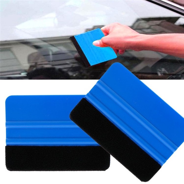 Factory Cheap Price 7.3*10CM Car Screen Blue Vinyl Squeegee in Transfer Film Printing Flexible Plastic Felt Squeegee