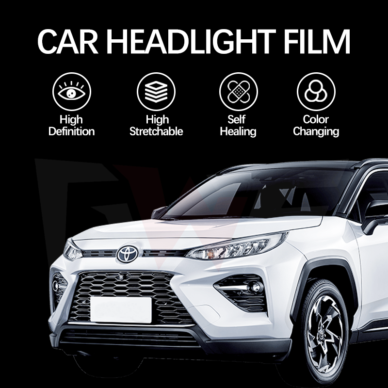10 years warranty 30cm*15m USA quality dark black light black smoke black tpu headlight film wrapped in protective car film