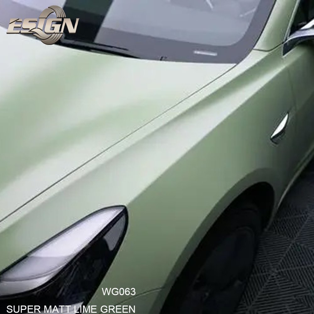 SUPER MATT LIME GREEN Quality Vinyl Wrap Car Film Covering with Air Bubble Free Initial Low Tack Glue 1.52*18M