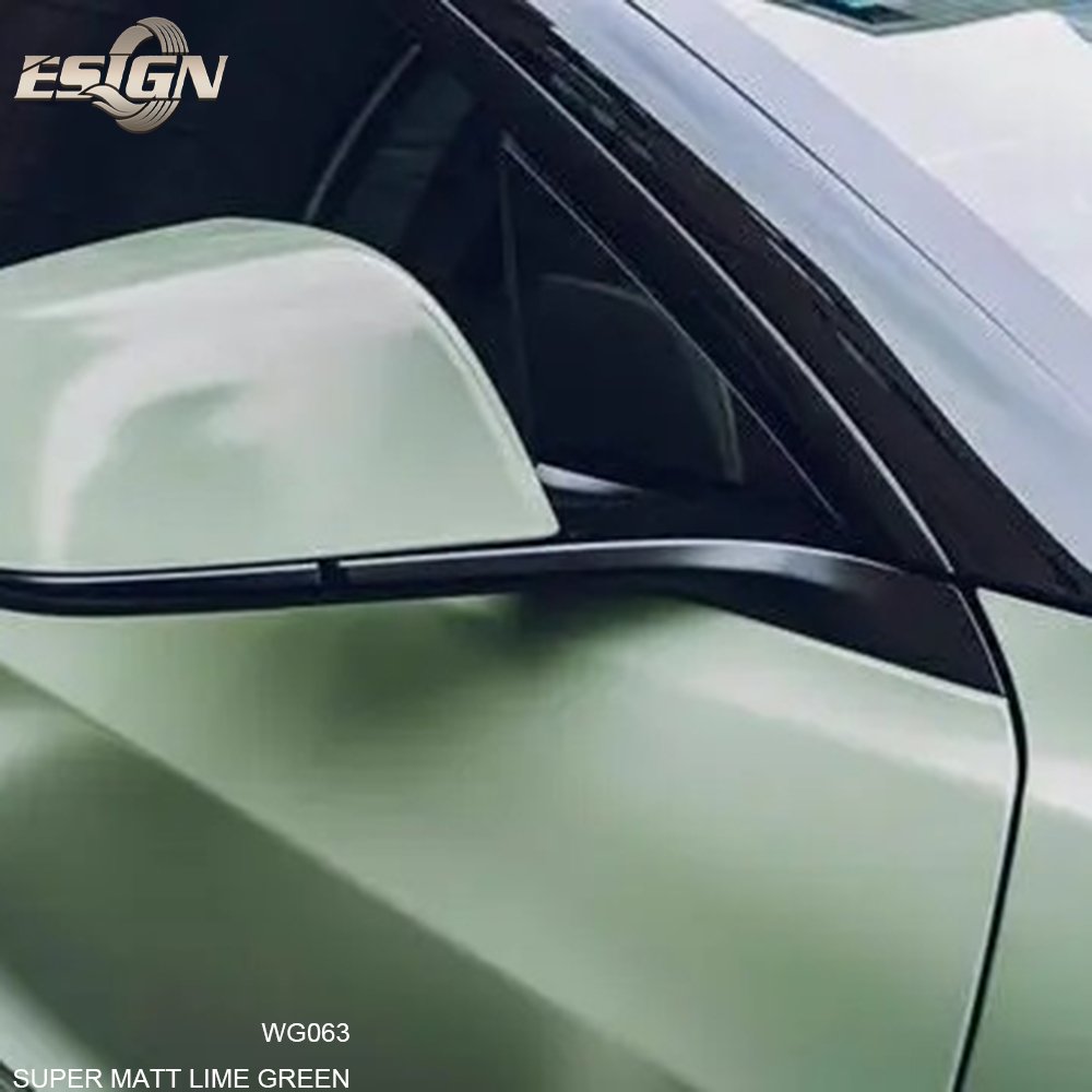 SUPER MATT LIME GREEN Quality Vinyl Wrap Car Film Covering with Air Bubble Free Initial Low Tack Glue 1.52*18M