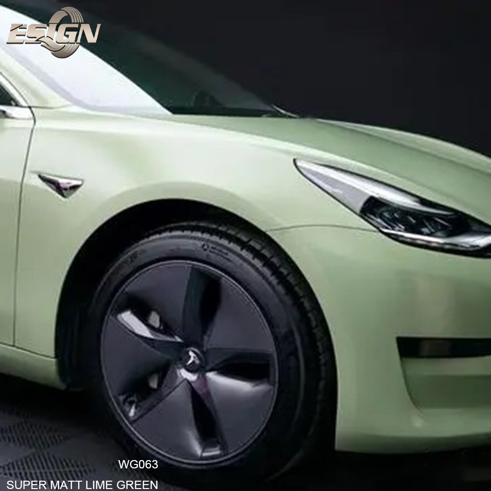 SUPER MATT LIME GREEN Quality Vinyl Wrap Car Film Covering with Air Bubble Free Initial Low Tack Glue 1.52*18M