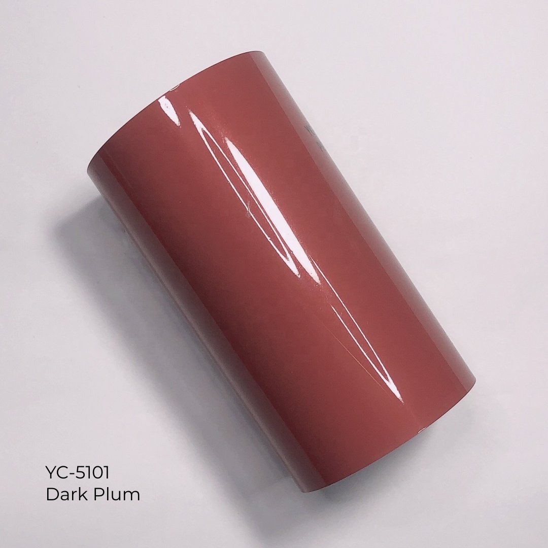 New Arrival OEM Color Dark Plum Glossy Metallic PET Backing Film Car Wrap Vinyl Maroon
