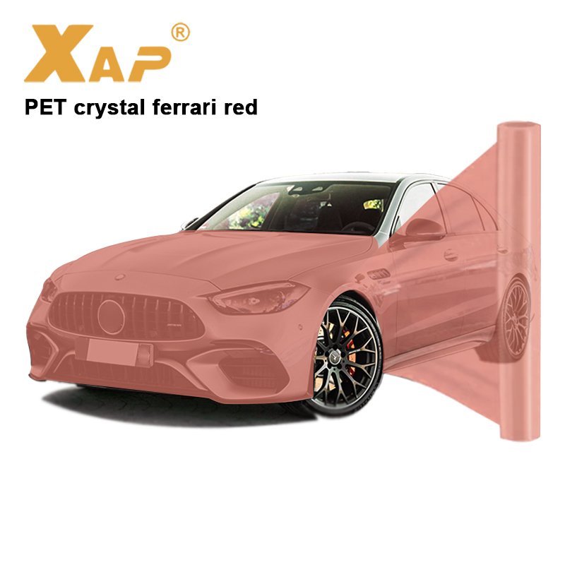 High Quality1.52M*18M PET Fe rrari Red Car Vinyl Wrap Car Film Exterior Accessories Car Sticker