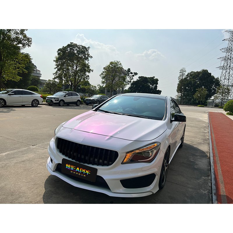 Super Glossy Auto Color Ppf Vinyl Wrap Car Color Changing Film Glossy White To Powder For Car