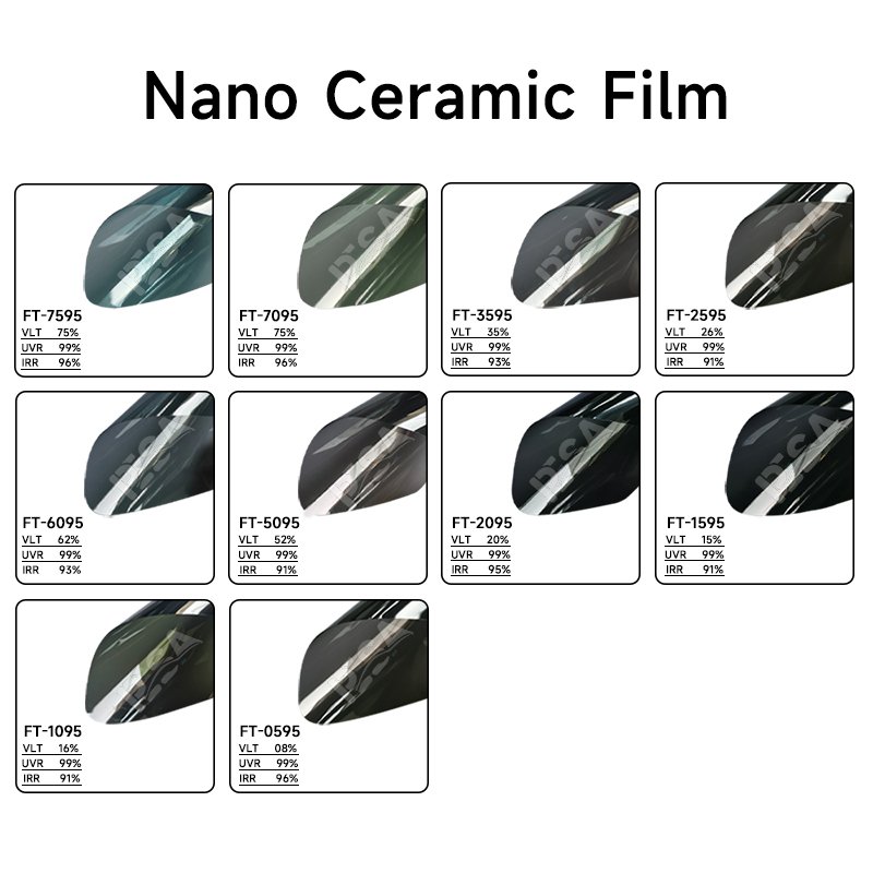 Sun Heat Control Nano Ceramic Solar Car Window Tint Film UV Protection cheap 2 Ply Auto Tint Film 5% 30% 70% 80% VLT