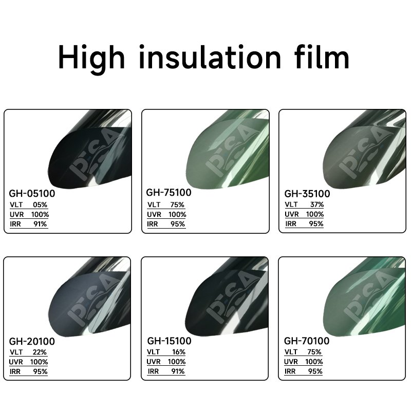 Sun Heat Control Nano Ceramic Solar Car Window Tint Film UV Protection cheap 2 Ply Auto Tint Film 5% 30% 70% 80% VLT