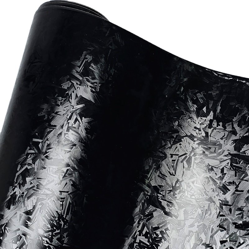 Carbon Fiber Chopped Strand Forged Vinyl Wrap Film Car Modification Sticker Paste Protector Strip Auto Door Sill Side