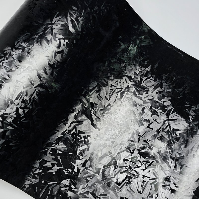 Carbon Fiber Chopped Strand Forged Vinyl Wrap Film Car Modification Sticker Paste Protector Strip Auto Door Sill Side