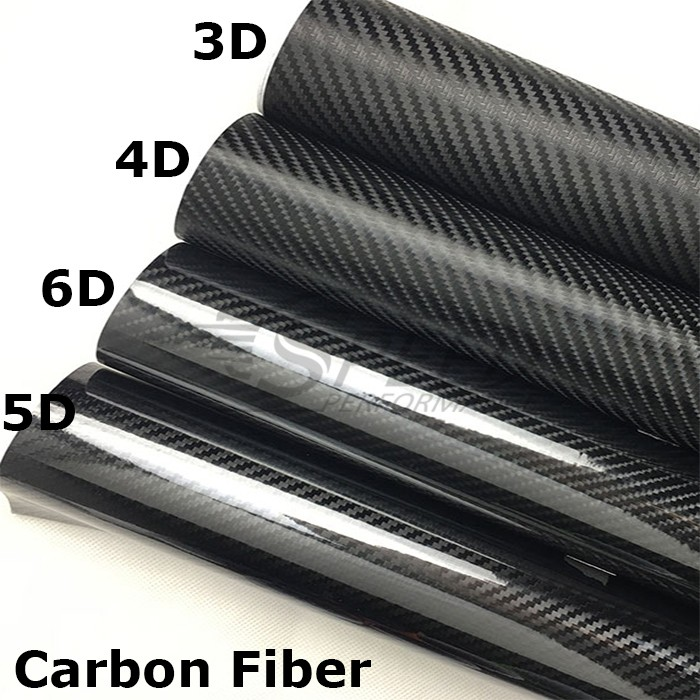 Super shiny air free bubbles glossy 5D / 6D car wrap carbon fiber fabric film