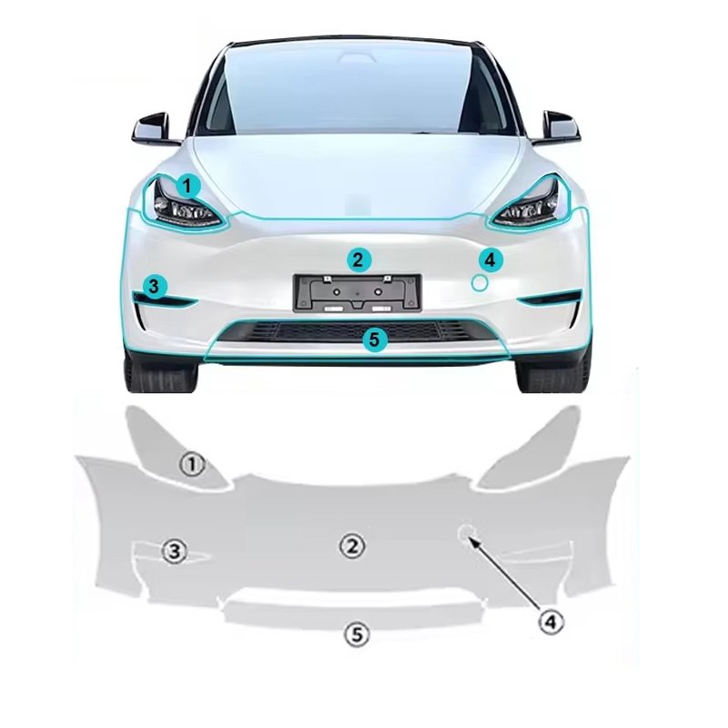 For Tesla Model Y 2020-2024 each part of the film TPU PPF pre-cut car film anti-scratch self-repairing transparent film