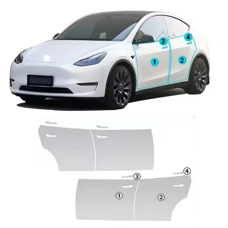 For Tesla Model Y 2020-2024 each part of the film TPU PPF pre-cut car film anti-scratch self-repairing transparent film