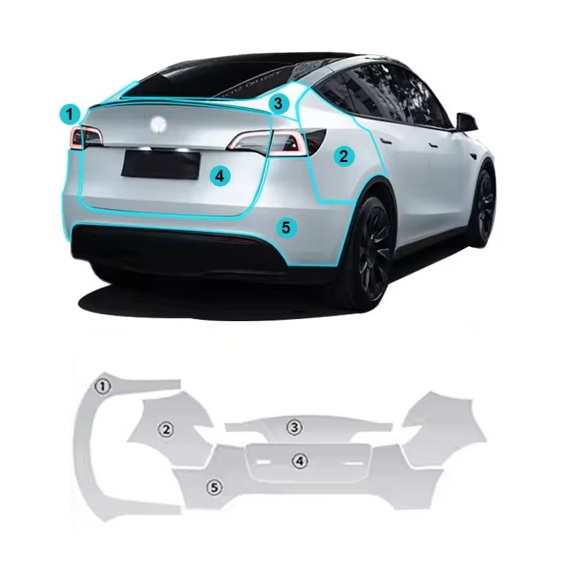 For Tesla Model Y 2020-2024 each part of the film TPU PPF pre-cut car film anti-scratch self-repairing transparent film