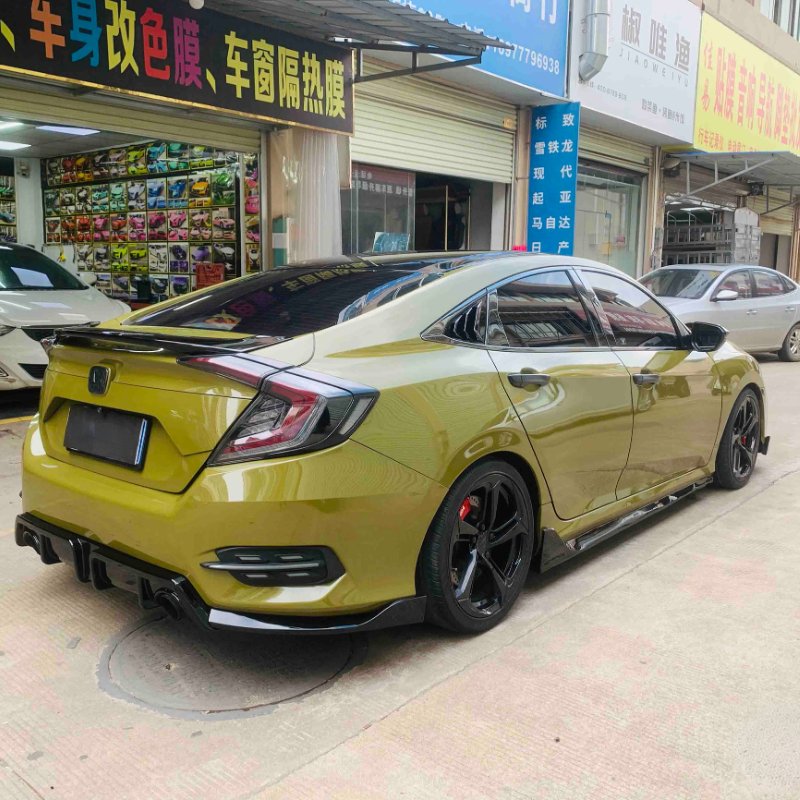 Superior Quality Classic Decorative Super Bright Crystal Series PET Battle Green Colour Change Car Body Wrapping Vinyl Film
