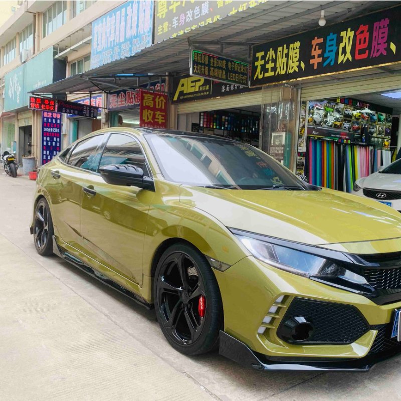 Superior Quality Classic Decorative Super Bright Crystal Series PET Battle Green Colour Change Car Body Wrapping Vinyl Film