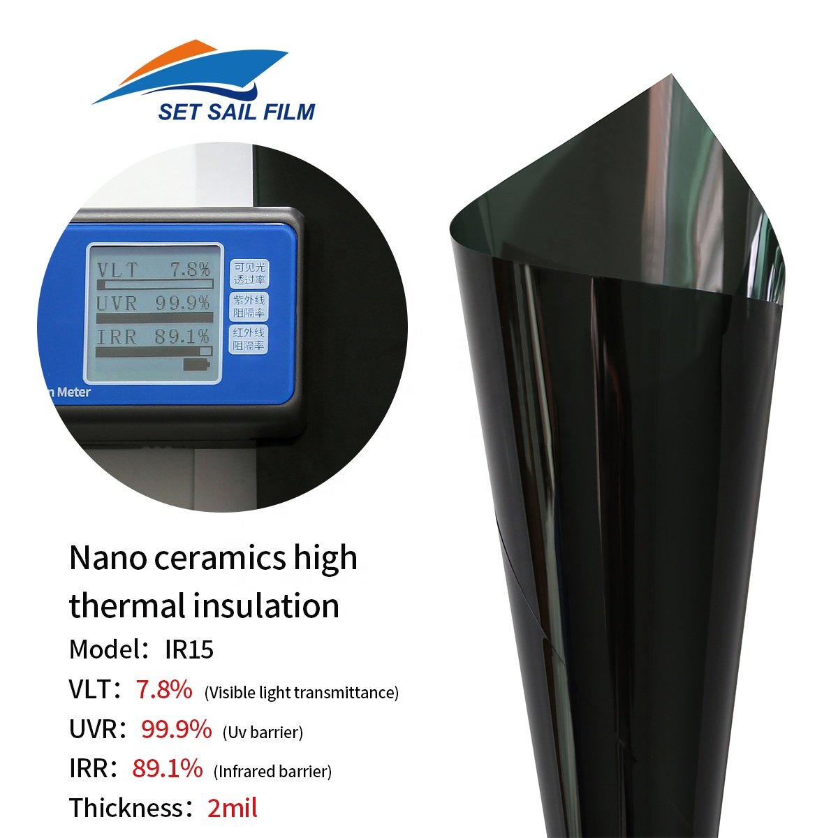 Customized factory IR15 Nano Ceramic Window Tint Film, Car Films Solor Window Tint, Automotive Car Glass Protection Film