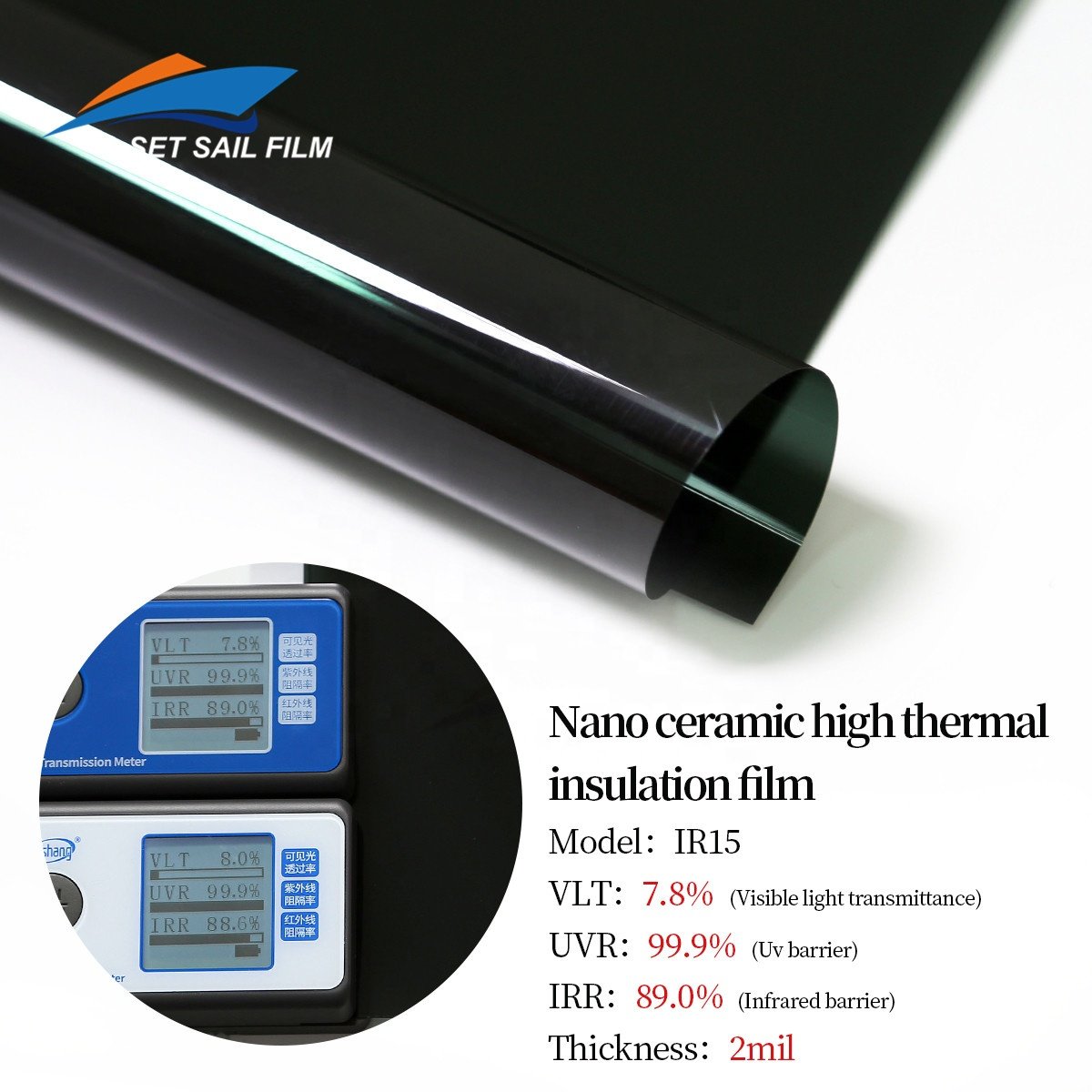 Customized factory IR15 Nano Ceramic Window Tint Film, Car Films Solor Window Tint, Automotive Car Glass Protection Film